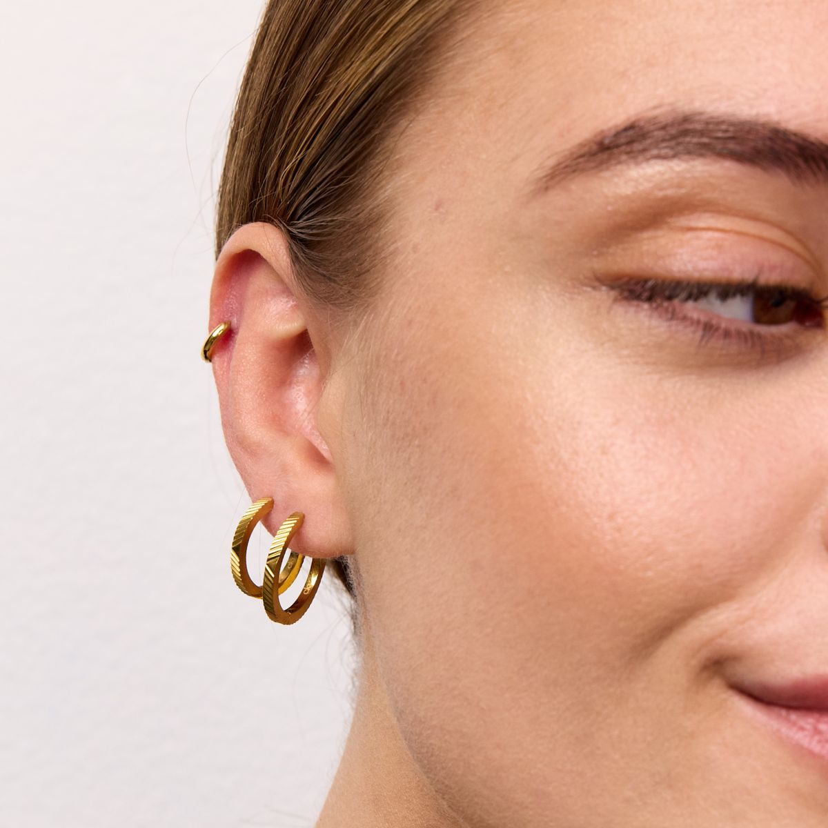 Sun Kiss Creoler 18K Guldbelagt 14mm