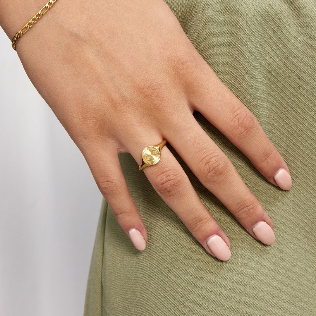 Sun Kiss Rund Ring 18K Guldbelagt