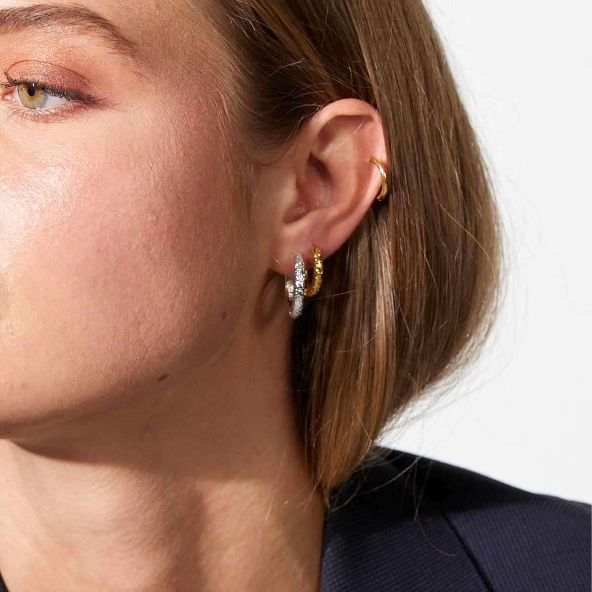 Scoria Creoler 18K Guldbelagt 12mm
