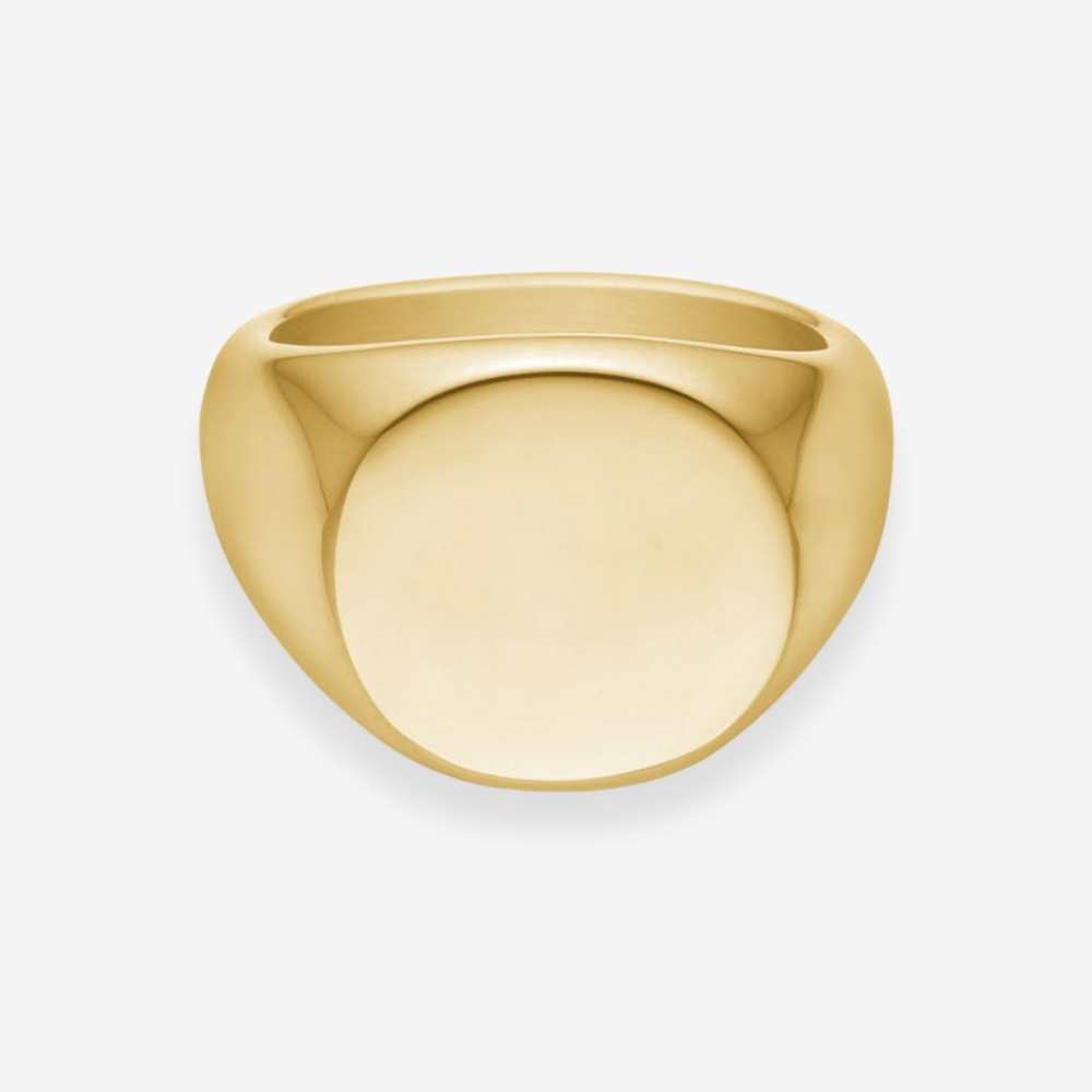 Rund Signet Ring 18K Guldbelagt