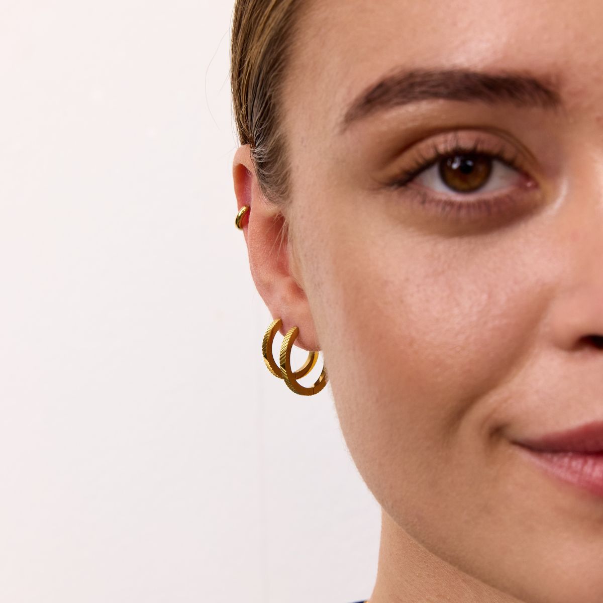 Sun Kiss Creoler 18K Guldbelagt 14mm