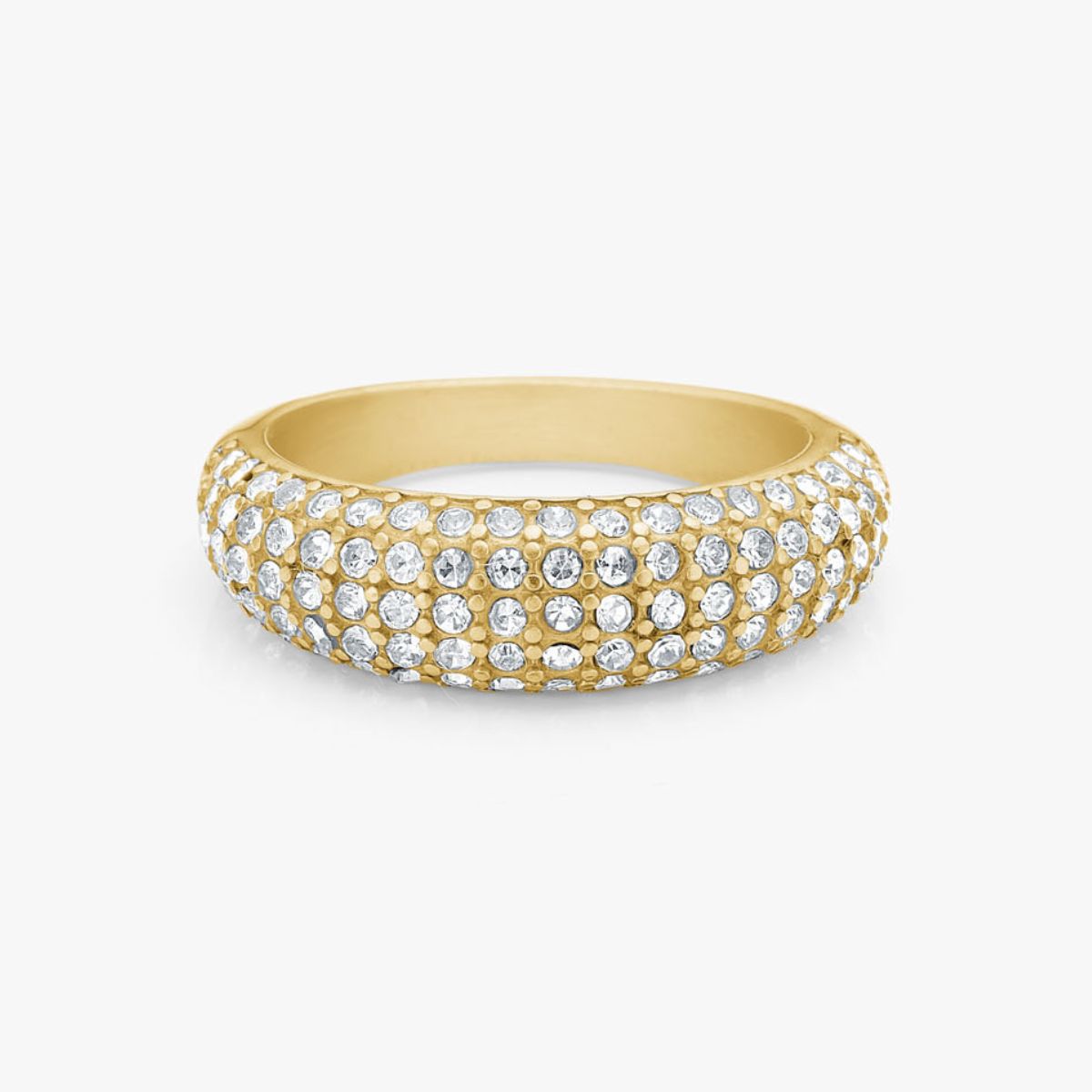Classic Dome Pavé Krystal Ring 18K Guldbelagt