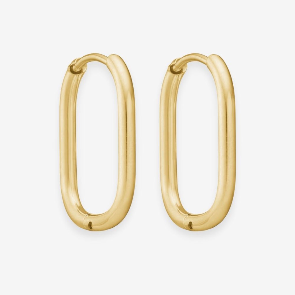 Ovale Hoops 18K Guldbelagt 20mm Lille