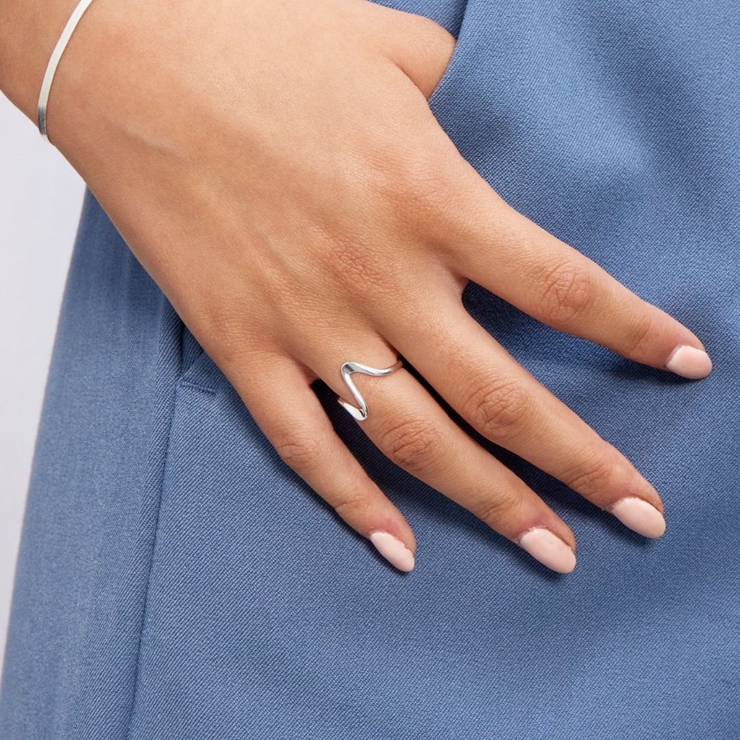 Wave Ring 925 Sølv