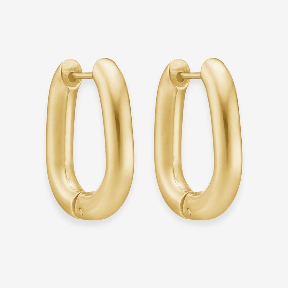 Ovale Hoops 18K Guldbelagt 20mm Stor
