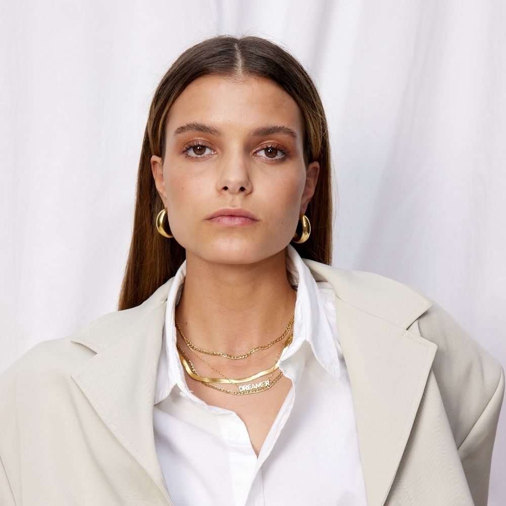 Chunky Hoops 18k Guldbelagt Stor