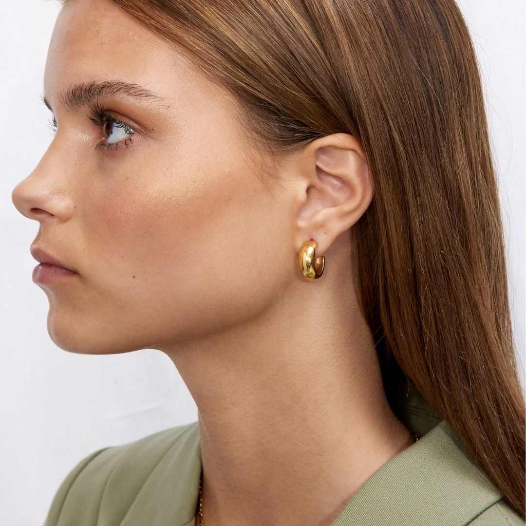 Chunky Hoops 18k Guldbelagt Lille