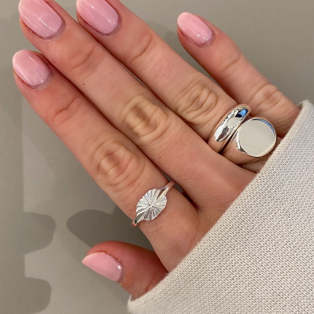 Sun Kiss Oval Ring 925S Sølvbelagt