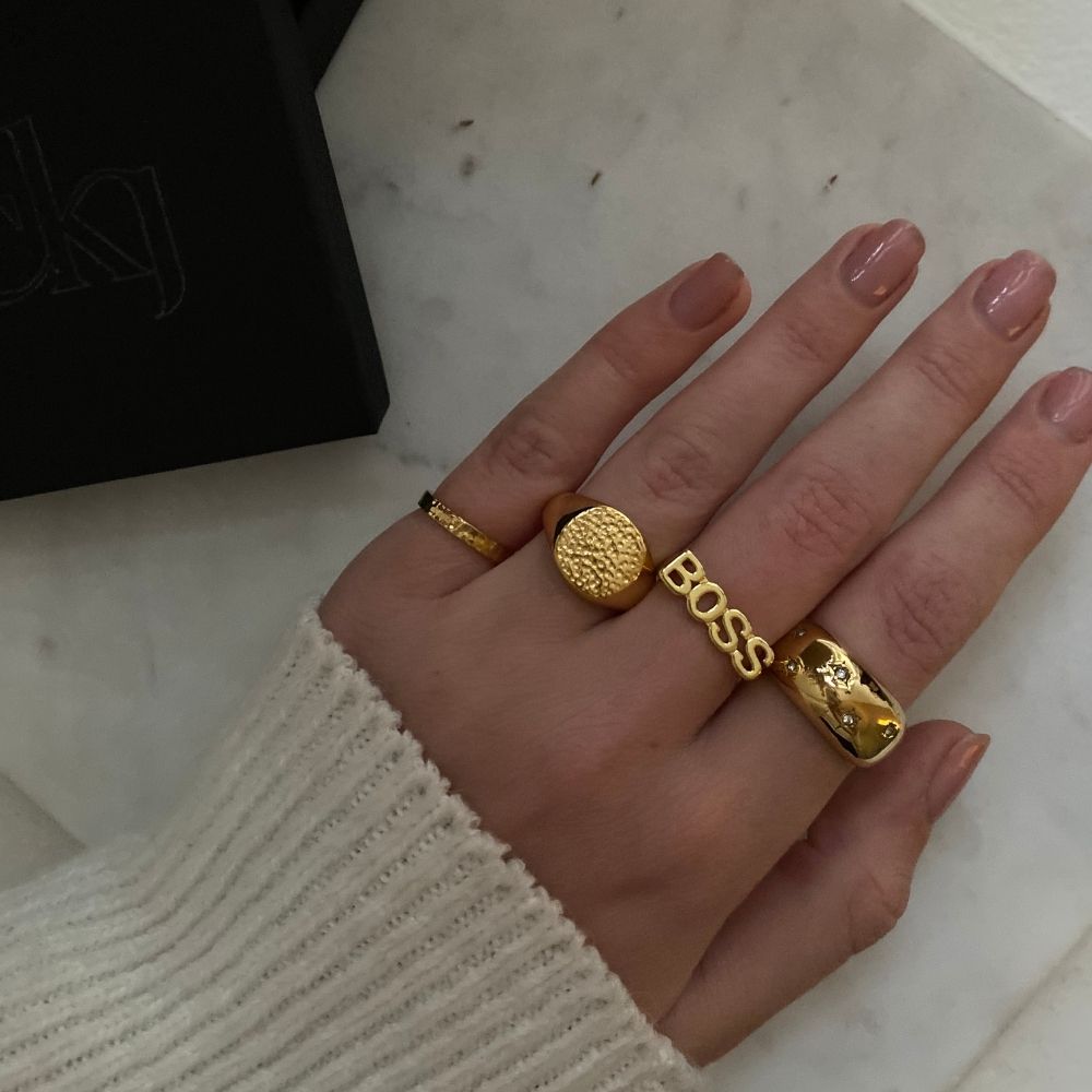 BOSS Signet Ring 18K Guldbelagt