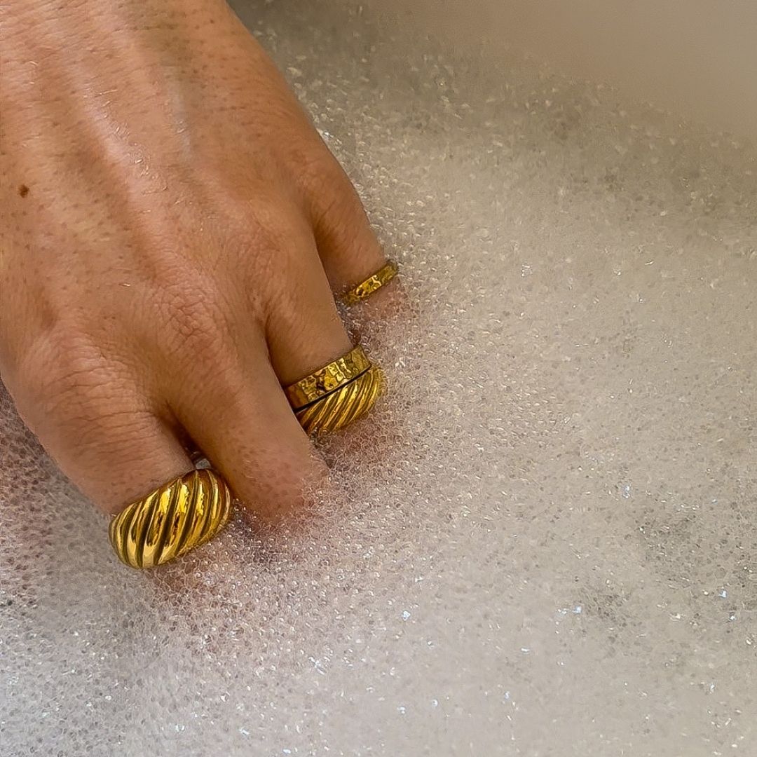 Classic Twist Dome Ring 18K Guldbelagt