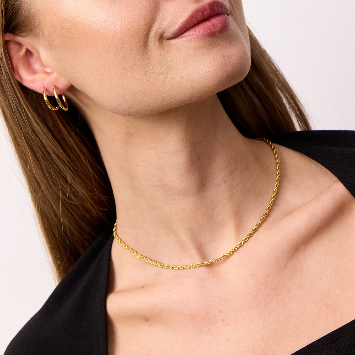 Rope Choker 18K Guldbelagt 3mm