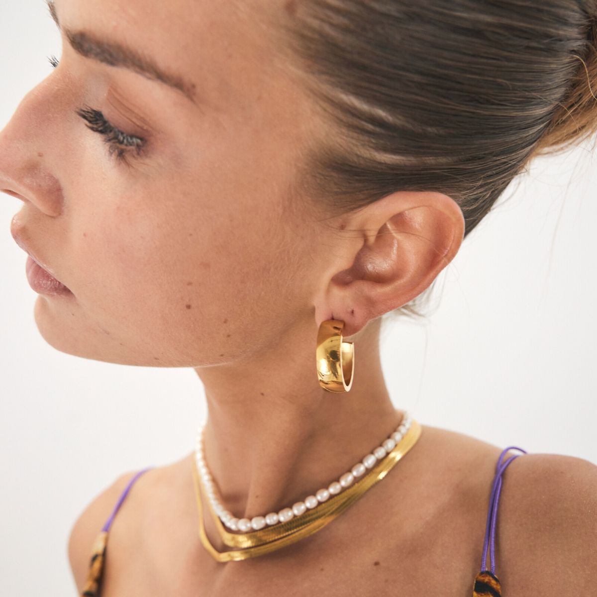 Chunky Hoops 18k Guldbelagt Stor