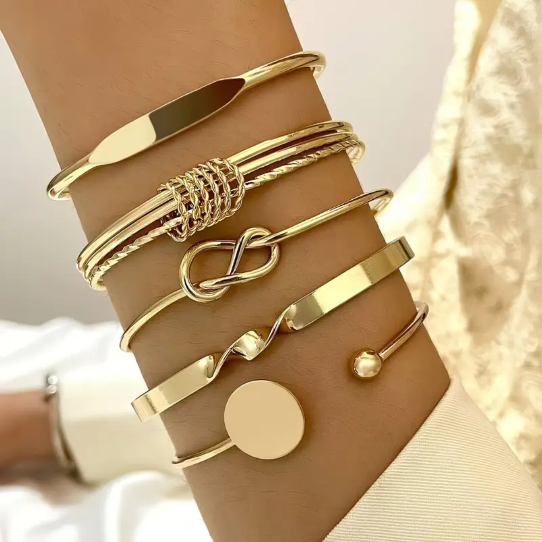 Zita - Armbåndssæt med Knudedetaljer i 18k Guld