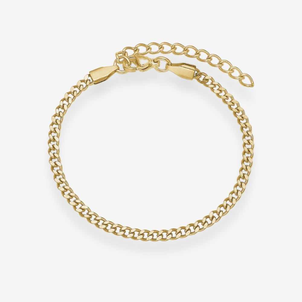 Panser Facet Armbånd 18K Guldbelagt 3mm