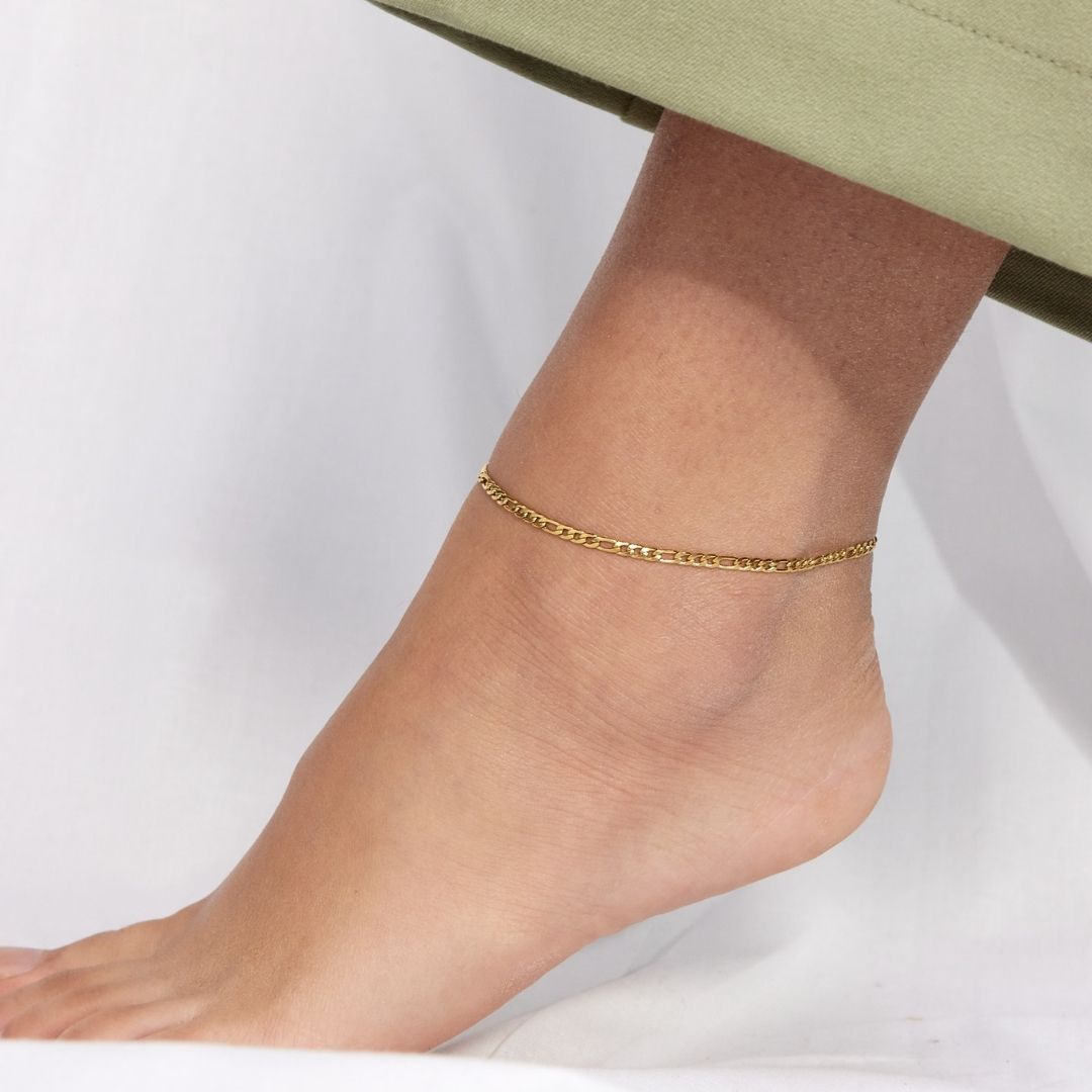 Figaro Ankelkæde 18K Guldbelagt 3mm