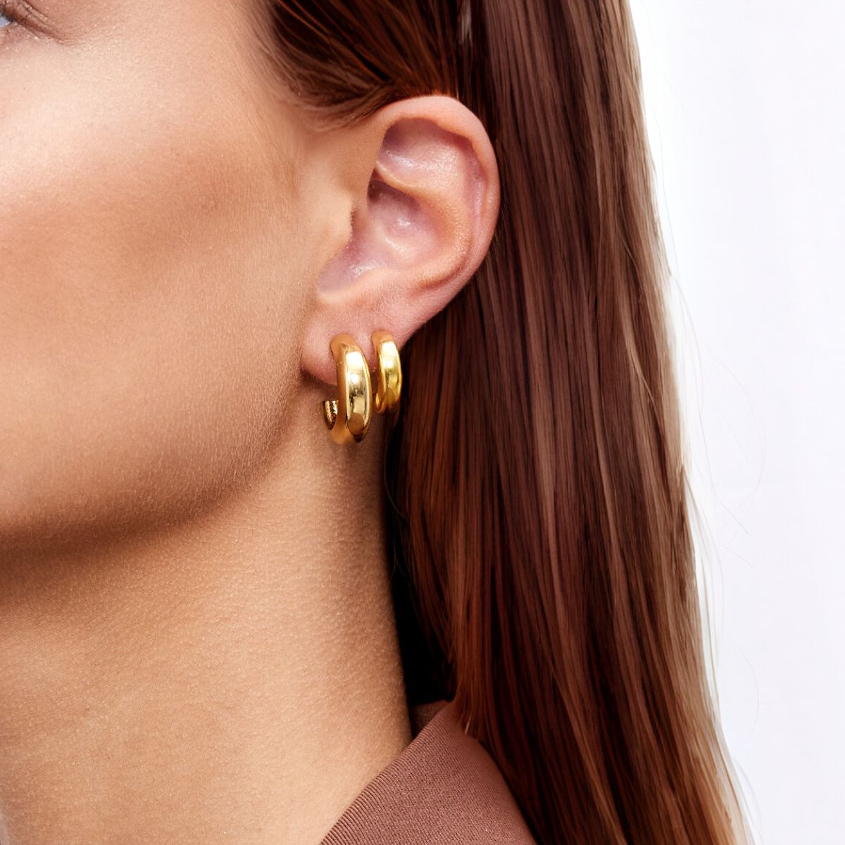 Classic Dome Hoops 18K guldbelagt 20mm