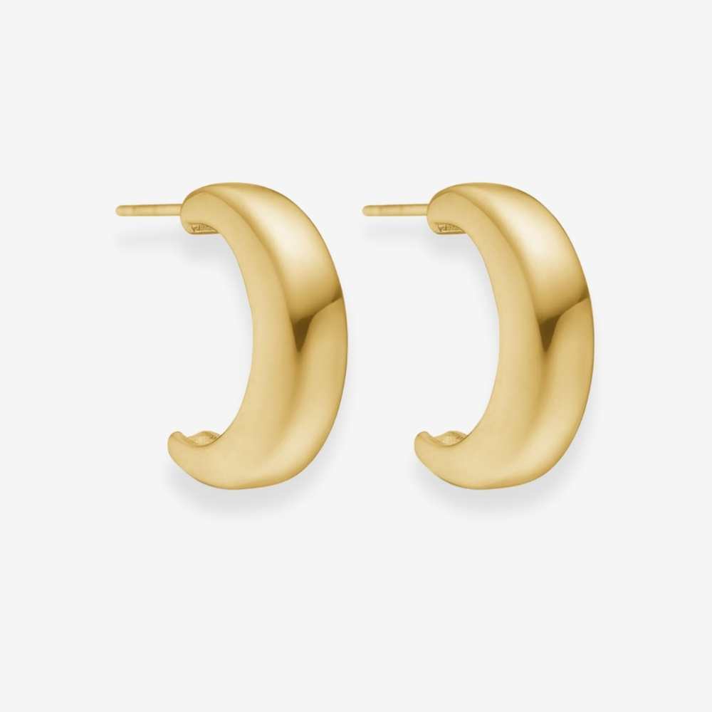 Classic Dome Hoops 18K Guldbelagt 15mm
