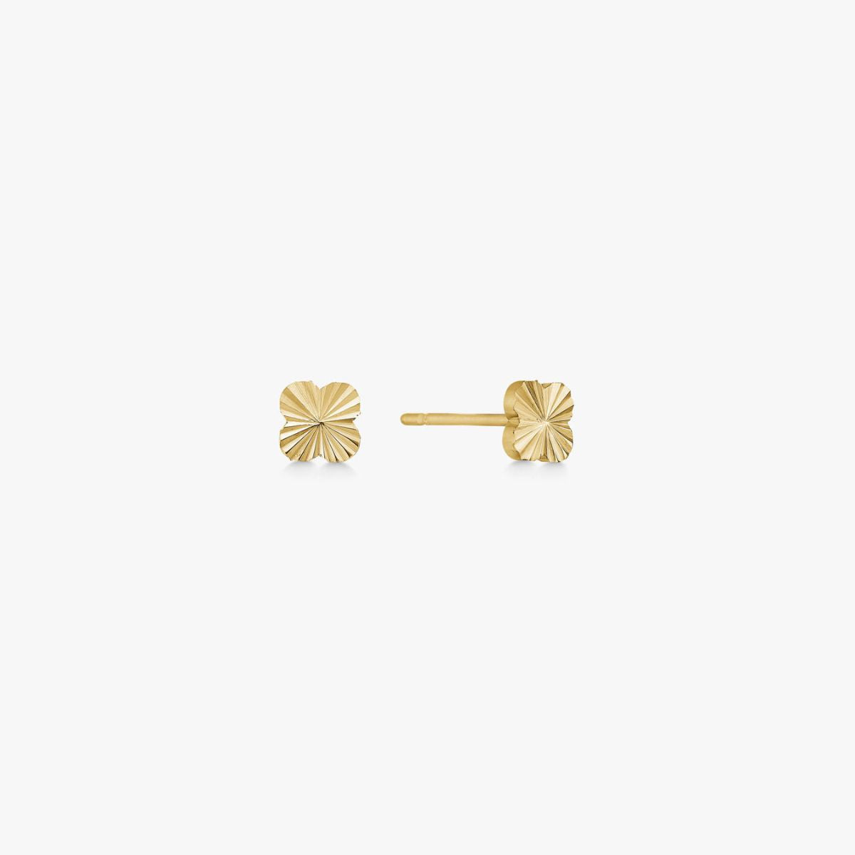 Sun Kiss Clover Stud Øreringe 18K Guldbelagt