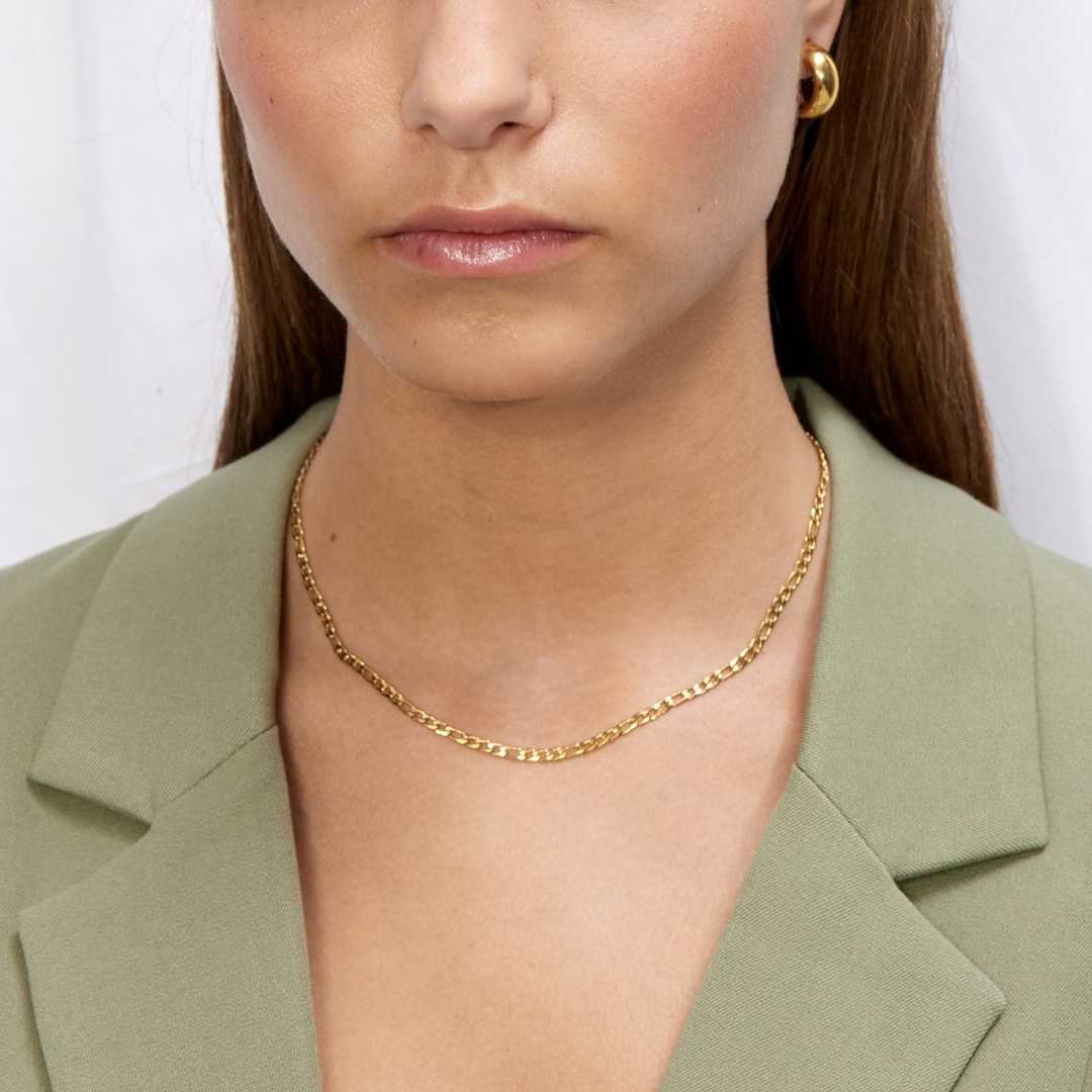 Figaro Choker 18K Guldbelagt 3mm