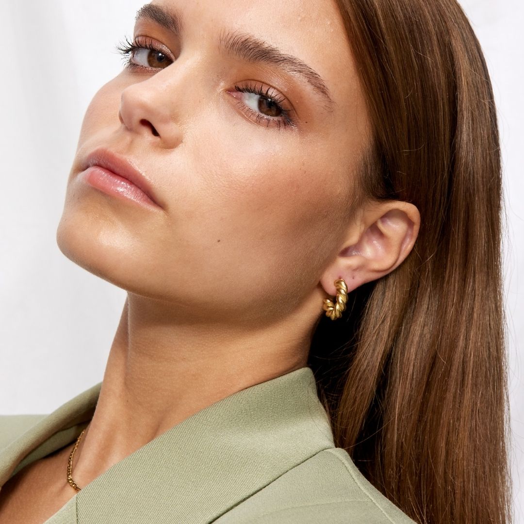 Twisted Hoops 18k Guldbelagt 18mm