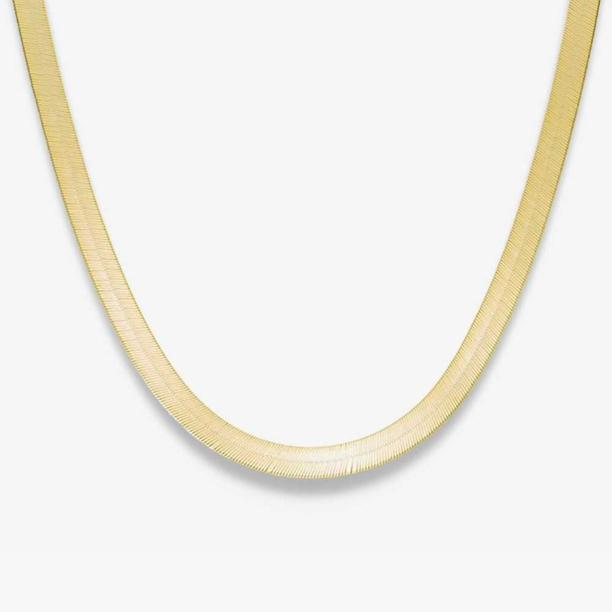 Flad Slangekæde 18K Guldbelagt 6mm