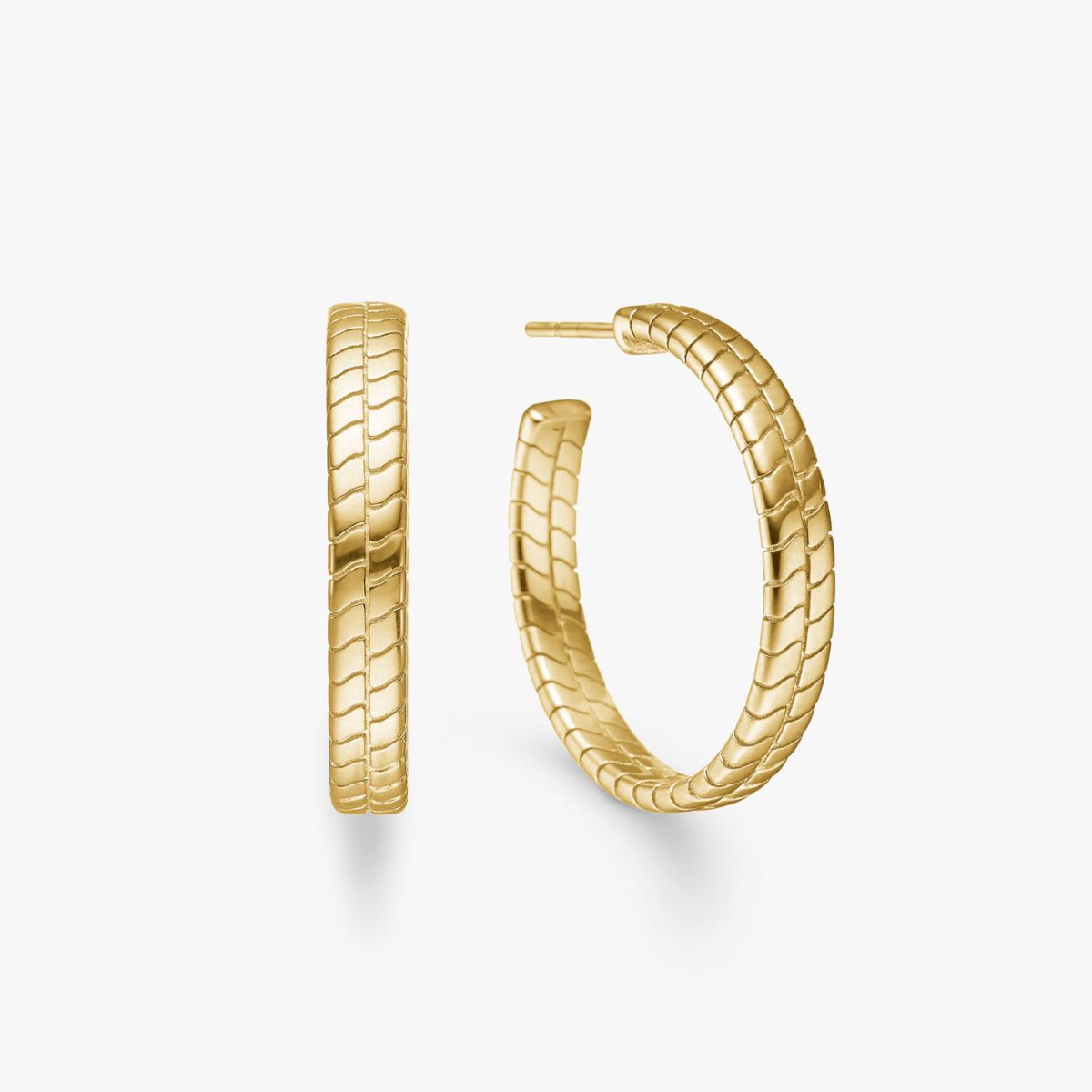 Flad Slange Hoops 18K Guldbelagt 25mm