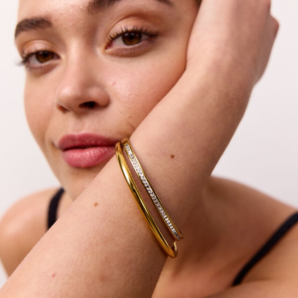 Krystal Bangle 18K Guldbelagt 4mm