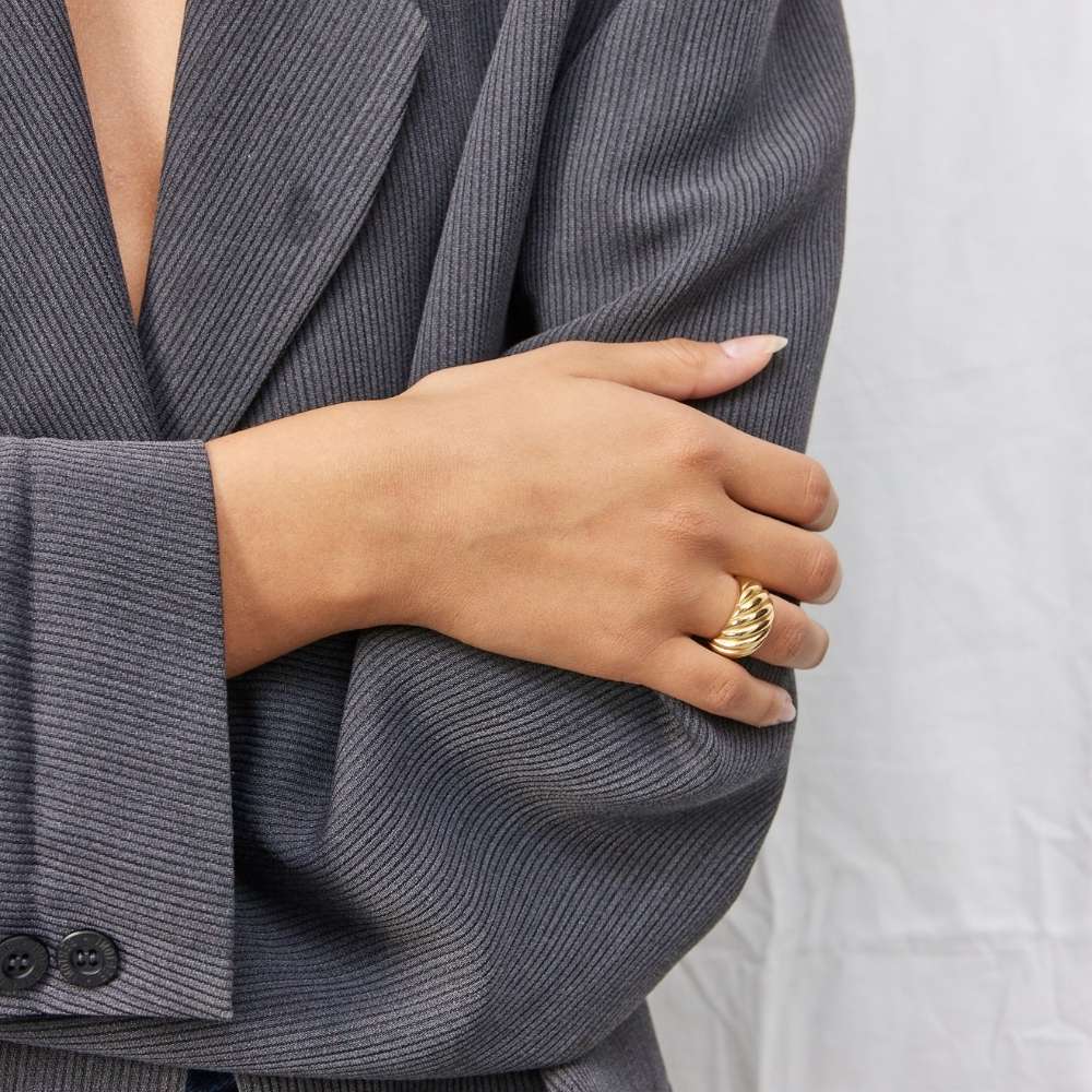 Twist Dome Ring 18K Guldbelagt