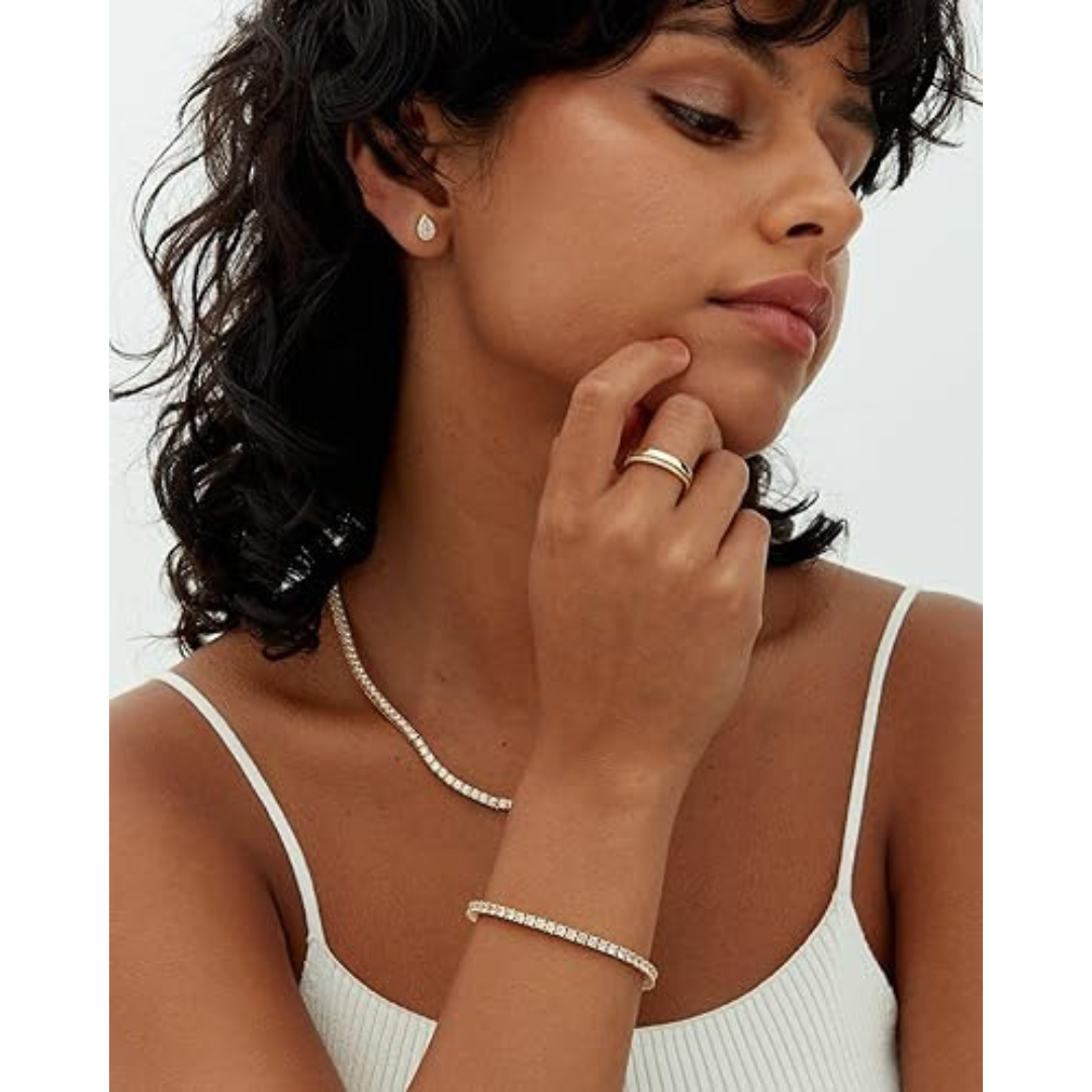 Brynhild – Tennisarmbånd med Moissanite i 18k Guld