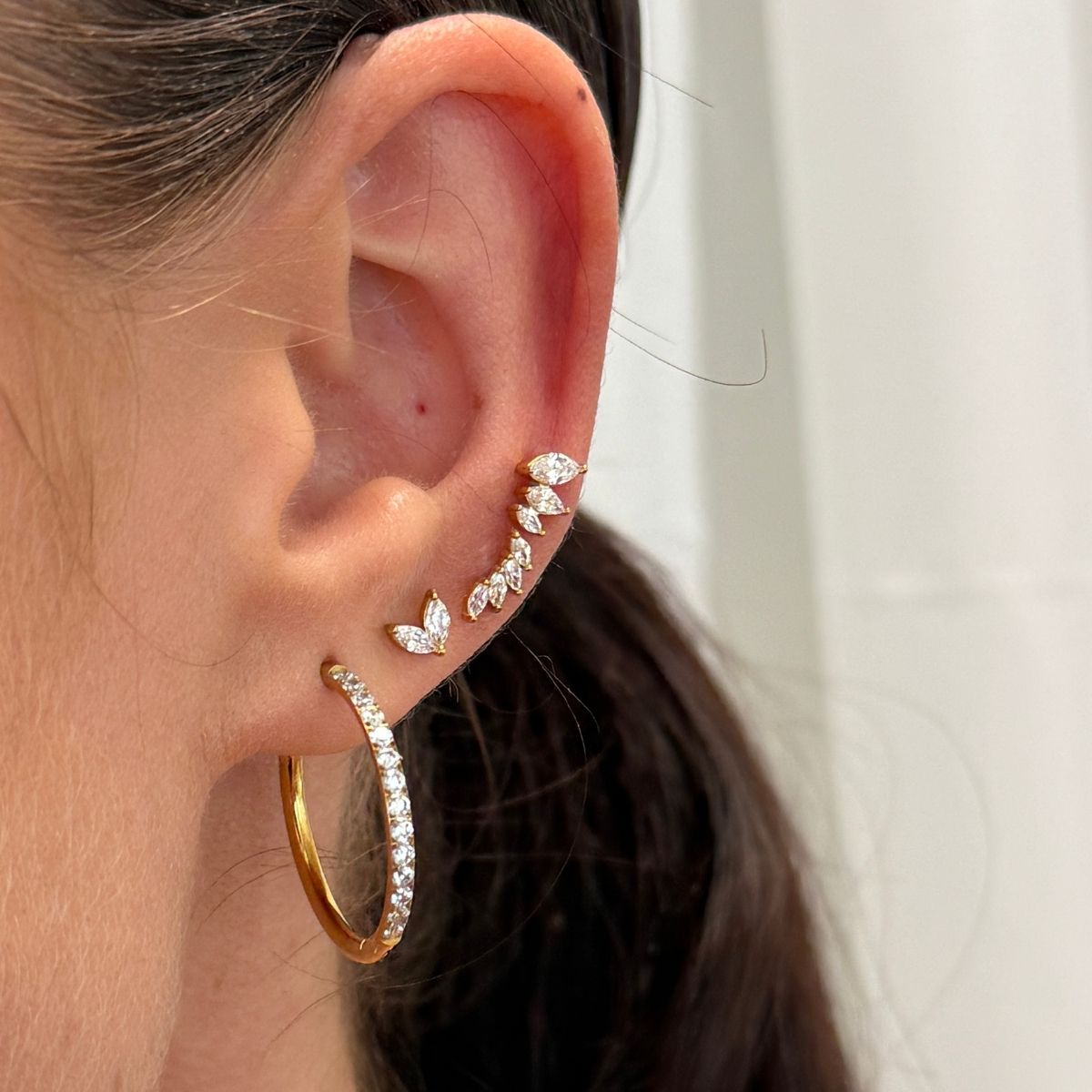 Sparkle Krystal Stud Øreringe 18K Guldbelagt