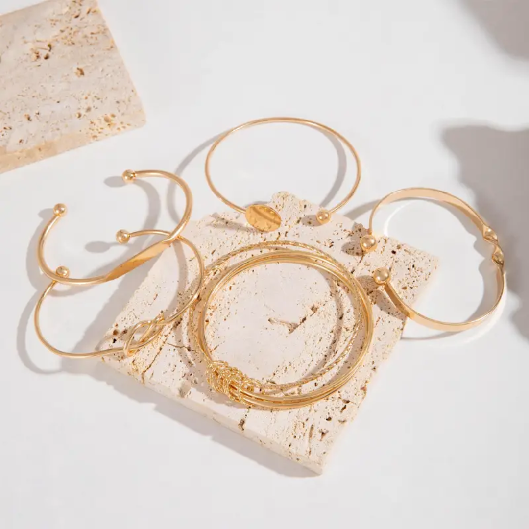 Zita - Armbåndssæt med Knudedetaljer i 18k Guld