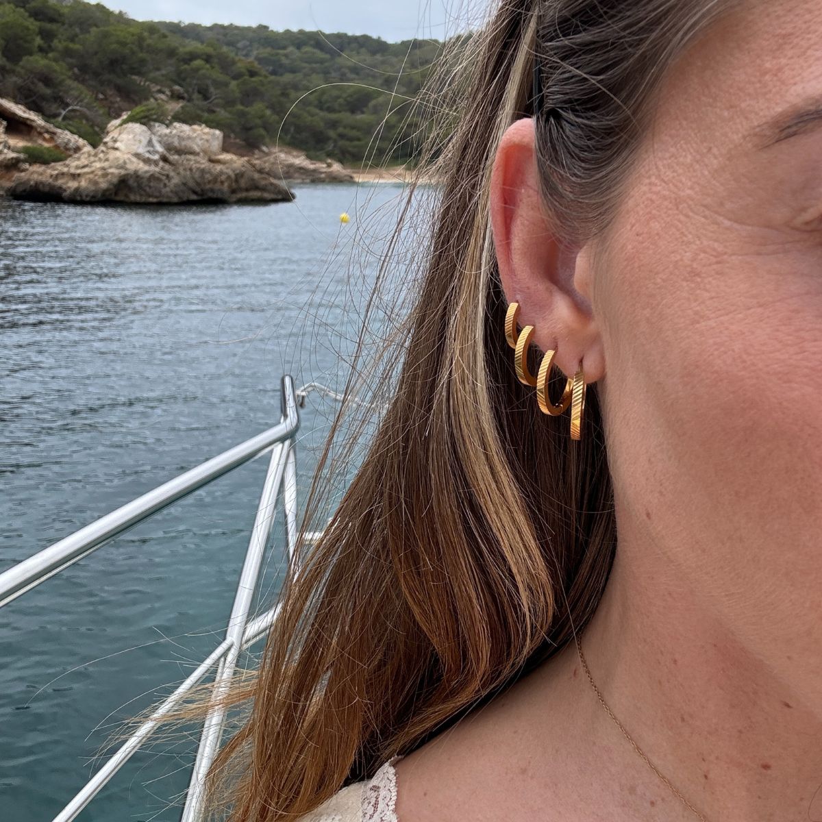 Sun Kiss Creoler 18K Guldbelagt 14mm