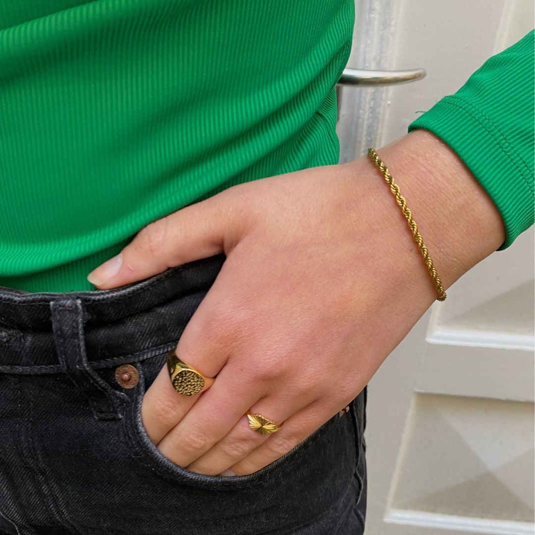Rope Armbånd 18K Guldbelagt 3mm