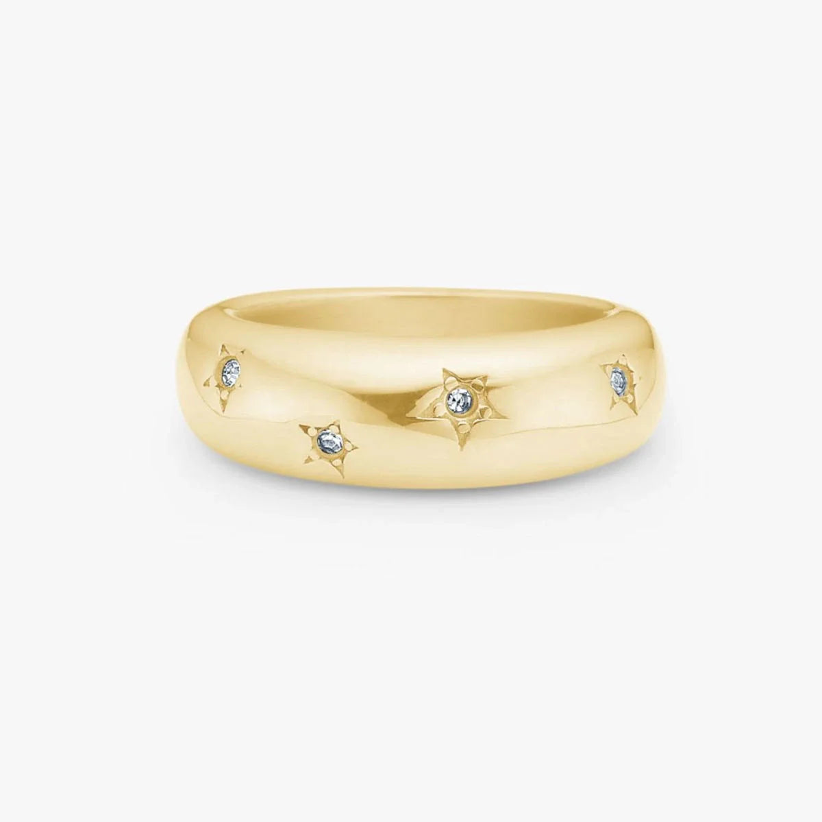 Star Classic Dome Ring 18K Guldbelagt