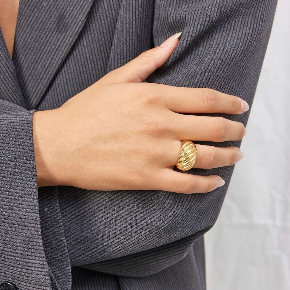 Twist Dome Ring 18K Guldbelagt
