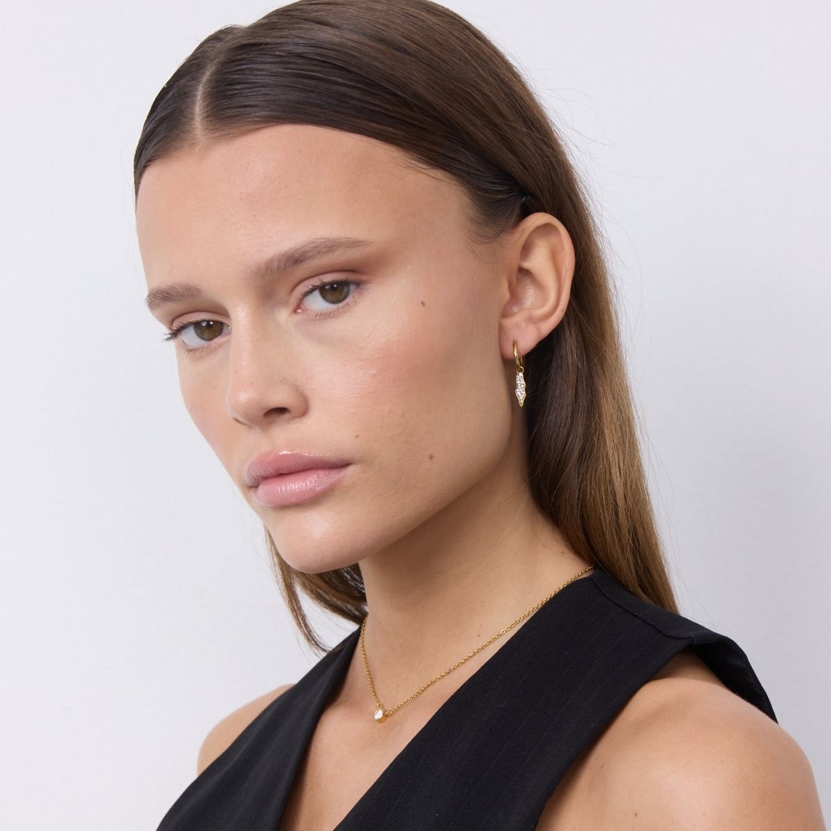 Classic Creoler Krystal Rock 18K Guldbelagt 10mm