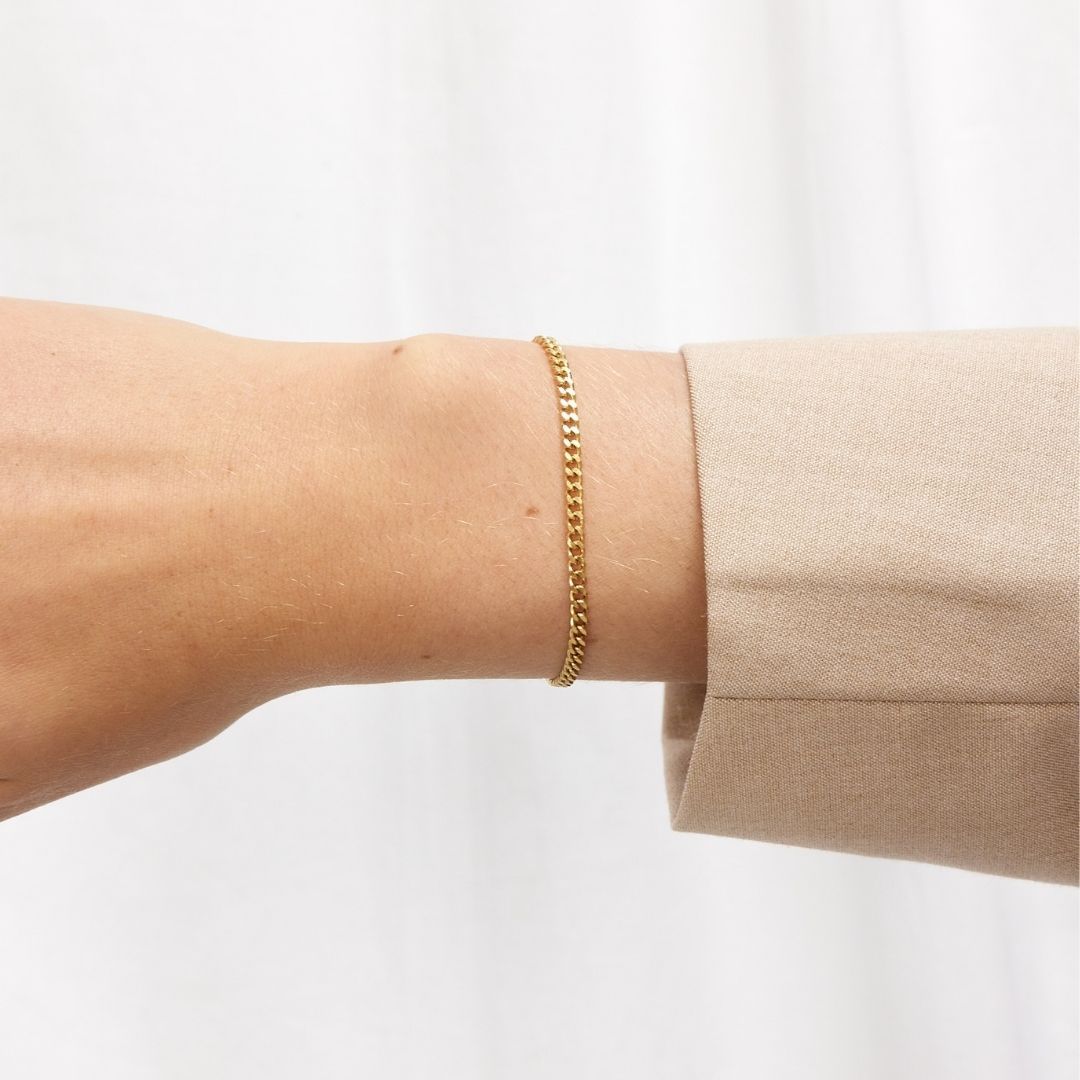 Panser Facet Armbånd 18K Guldbelagt 3mm