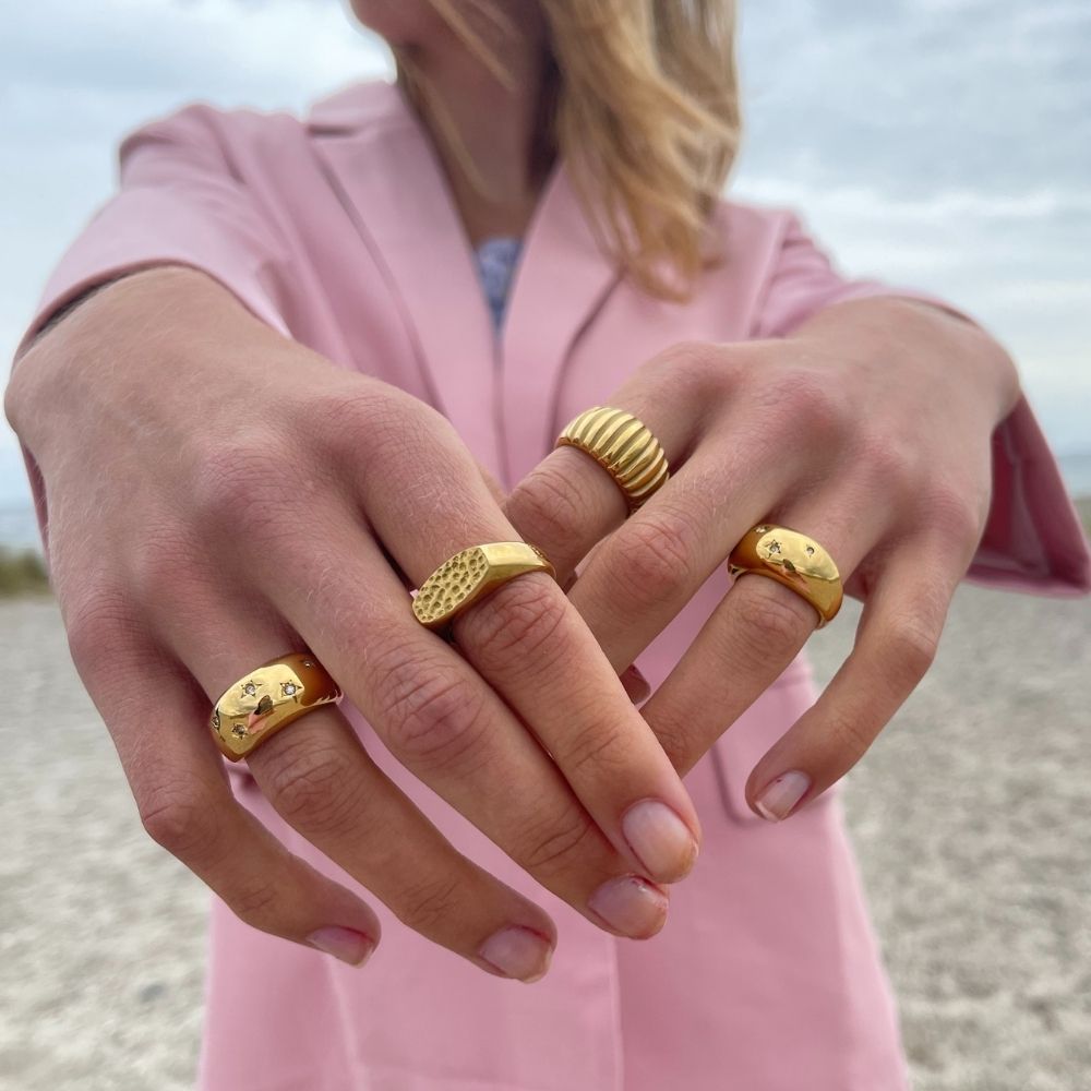 Star Dome Ring 18K Guldbelagt