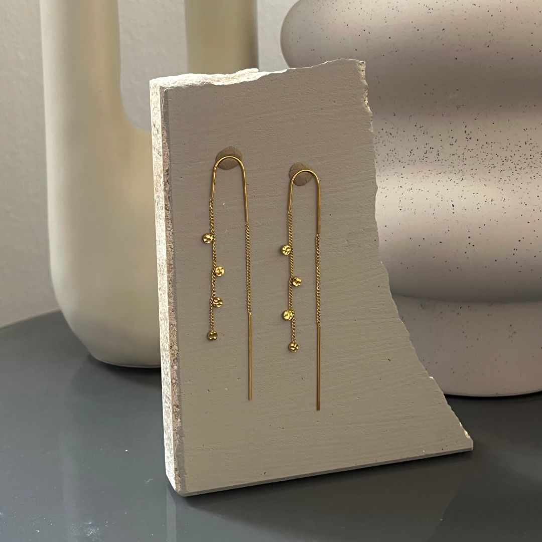 Hamret Drops Kæde Øreringe 18K Guldbelagt [LIMITED EDITION]
