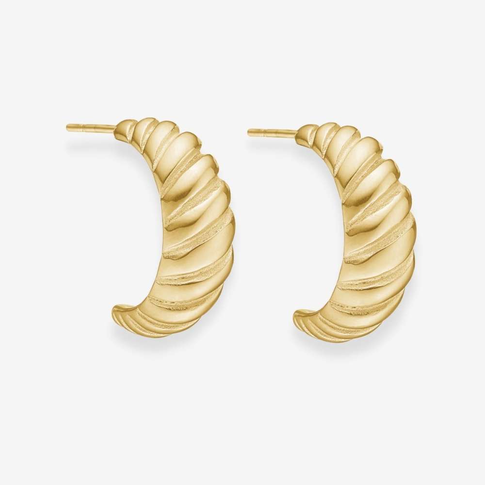 Classic Twist Dome Hoops 18K Guldbelagt