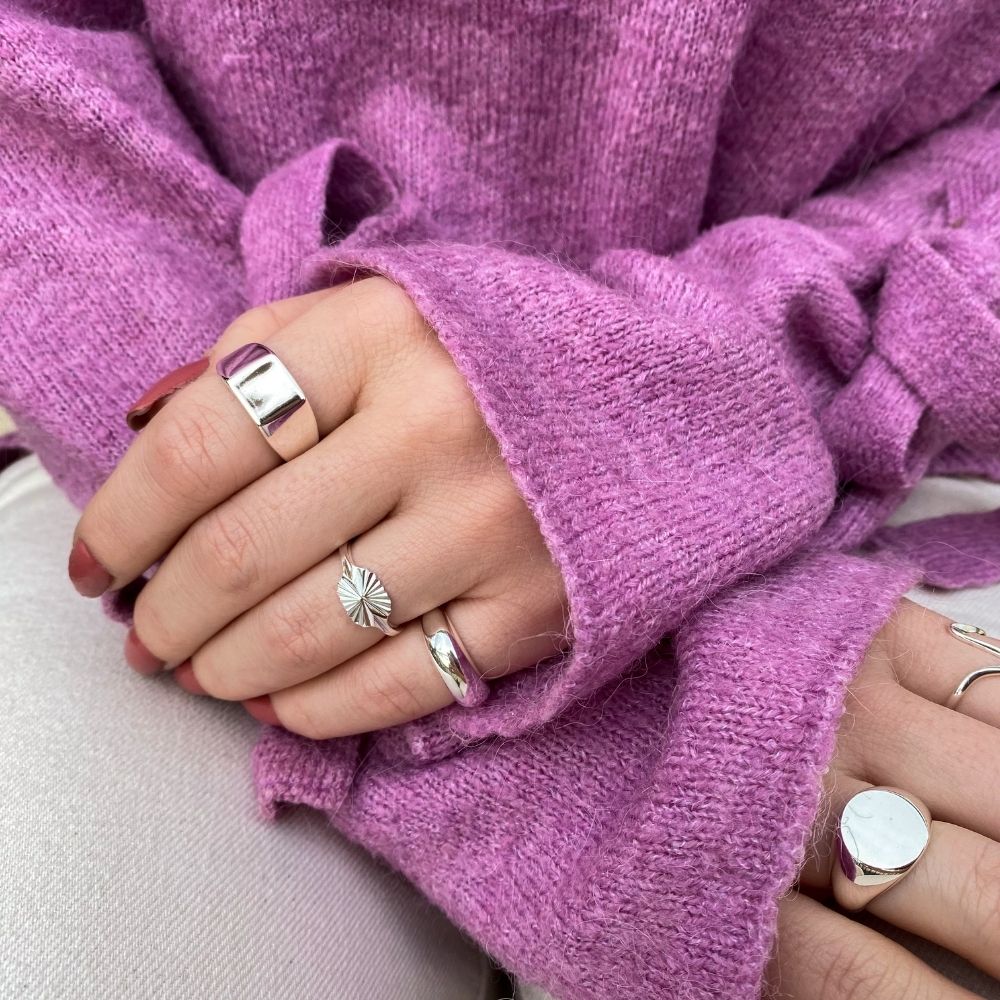 Sun Kiss Oval Ring 925S Sølvbelagt
