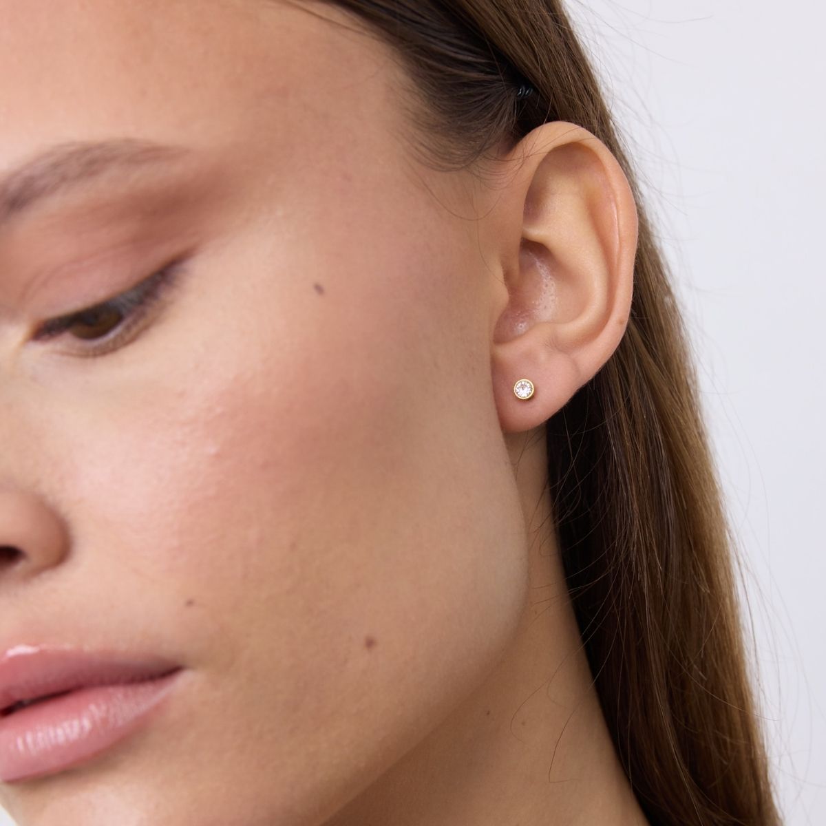 Classic Krystal Stud Øreringe 18K Guldbelagt 3mm
