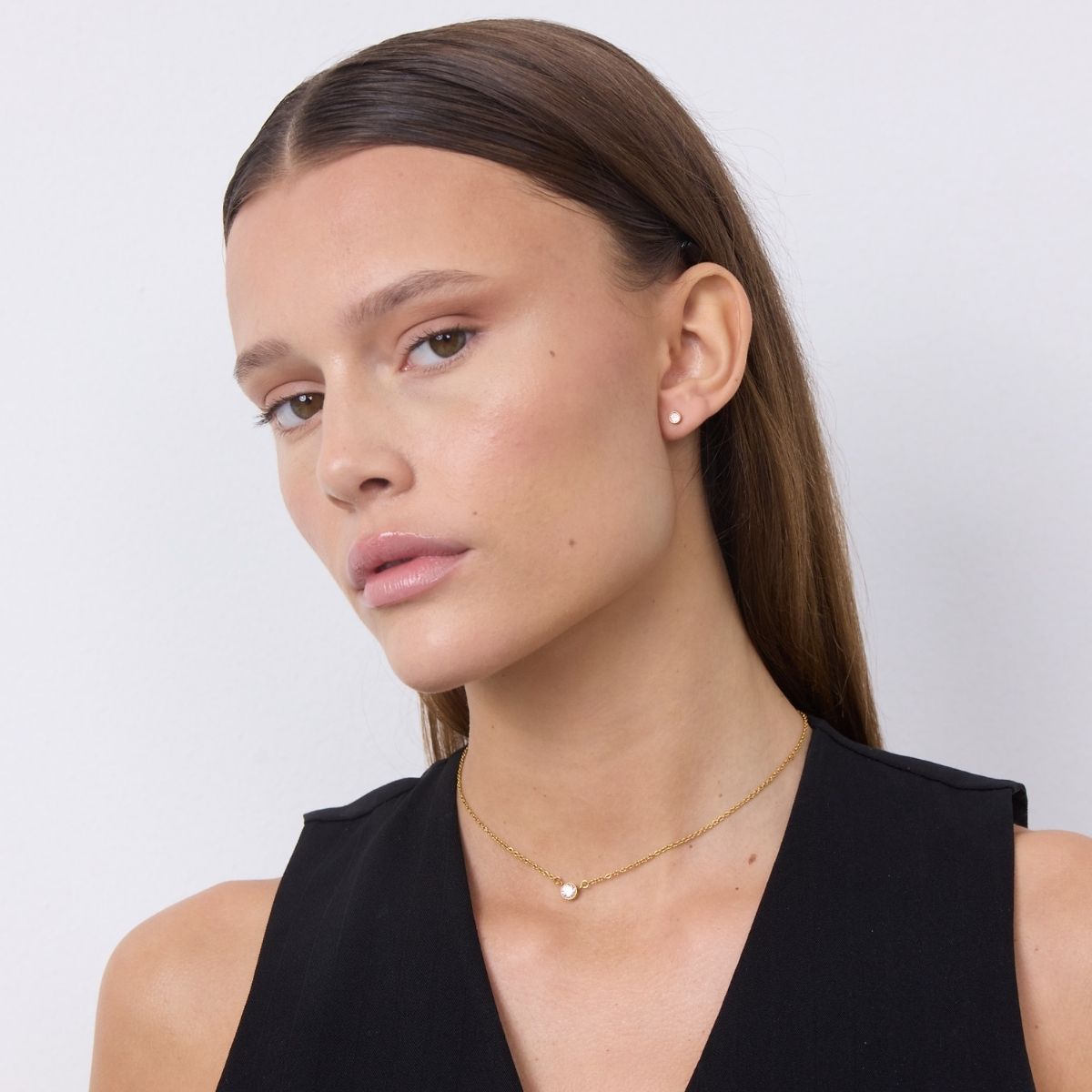 Classic Krystal Stud Øreringe 18K Guldbelagt 3mm