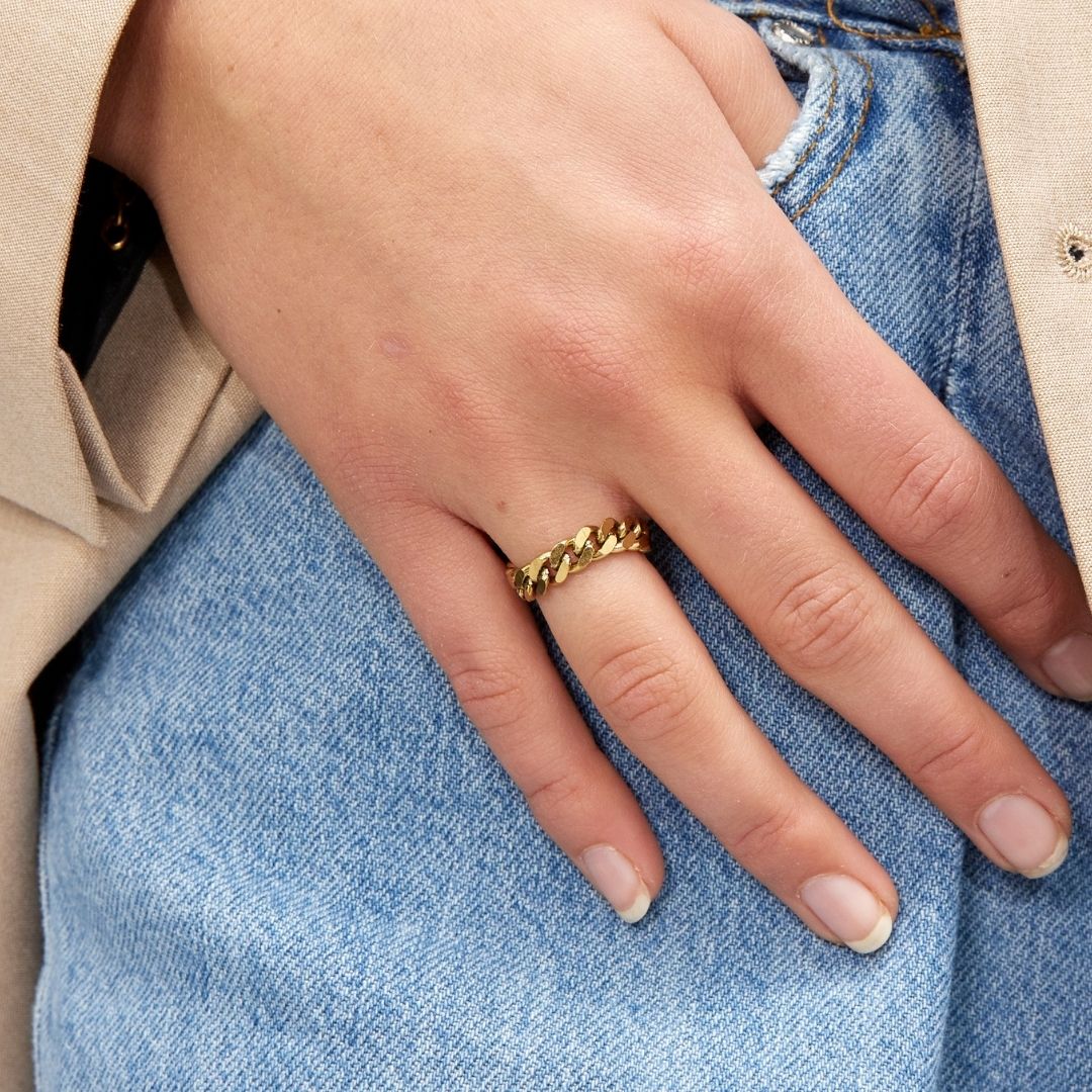 Panser Facet Ring 18k Guldbelagt 5mm