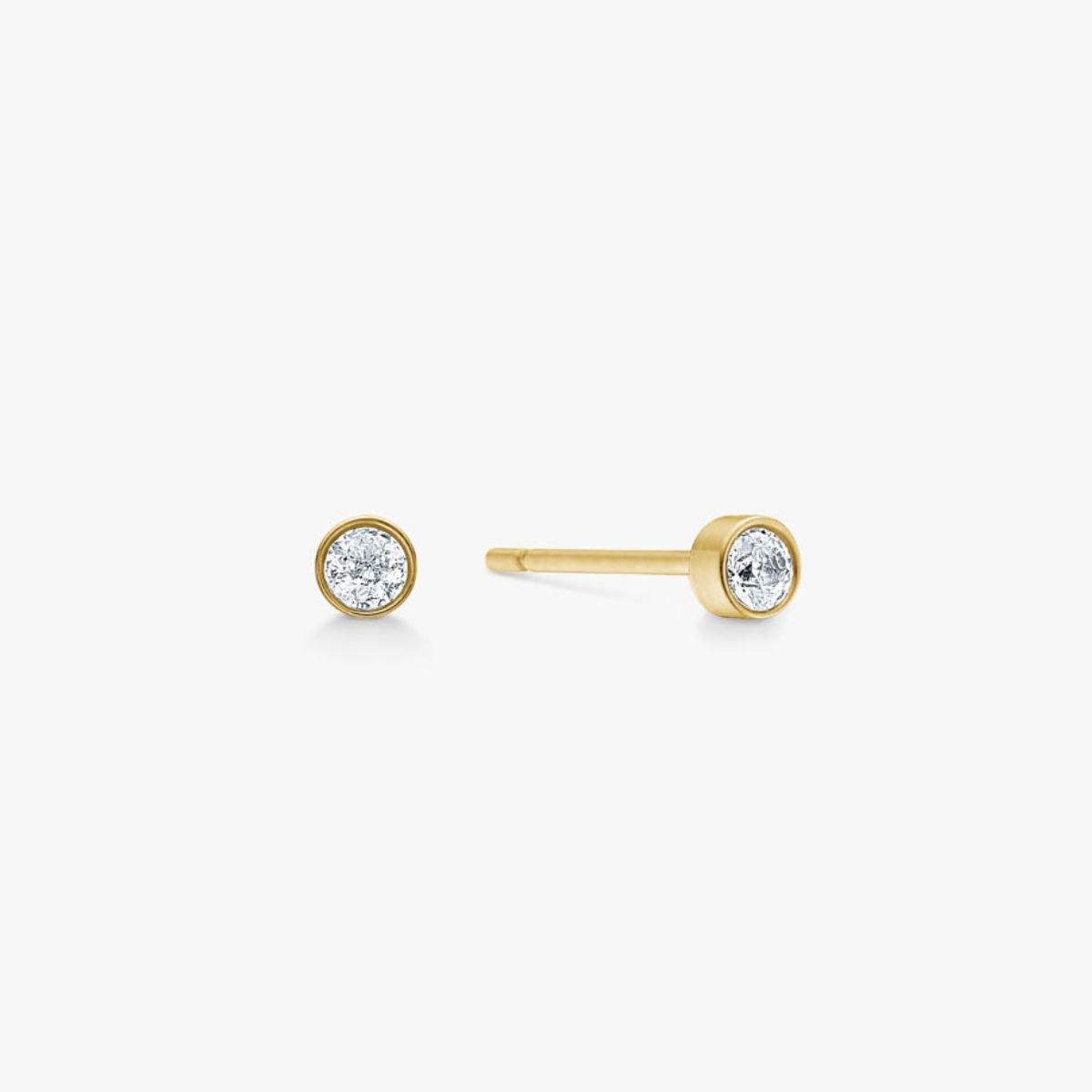 Classic Krystal Stud Øreringe 18K Guldbelagt 2mm