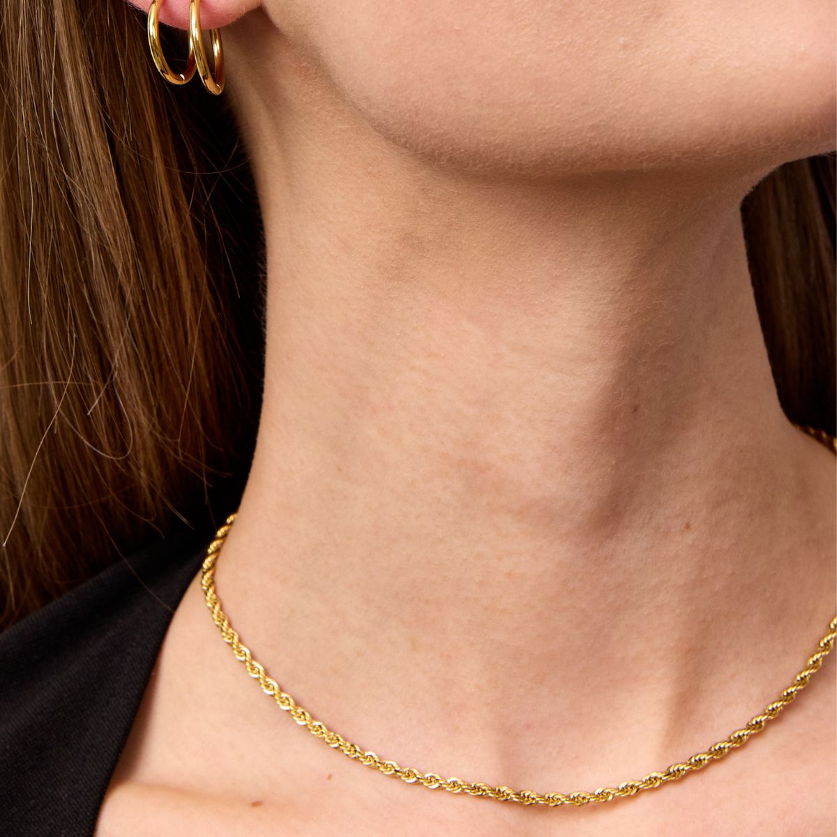 Rope Choker 18K Guldbelagt 3mm