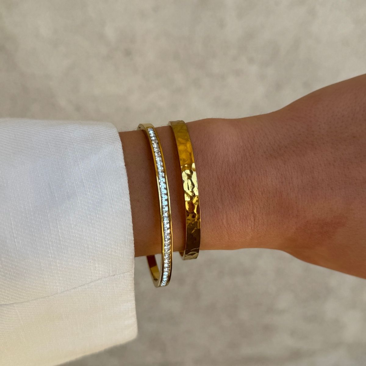 Krystal Bangle 18K Guldbelagt 4mm
