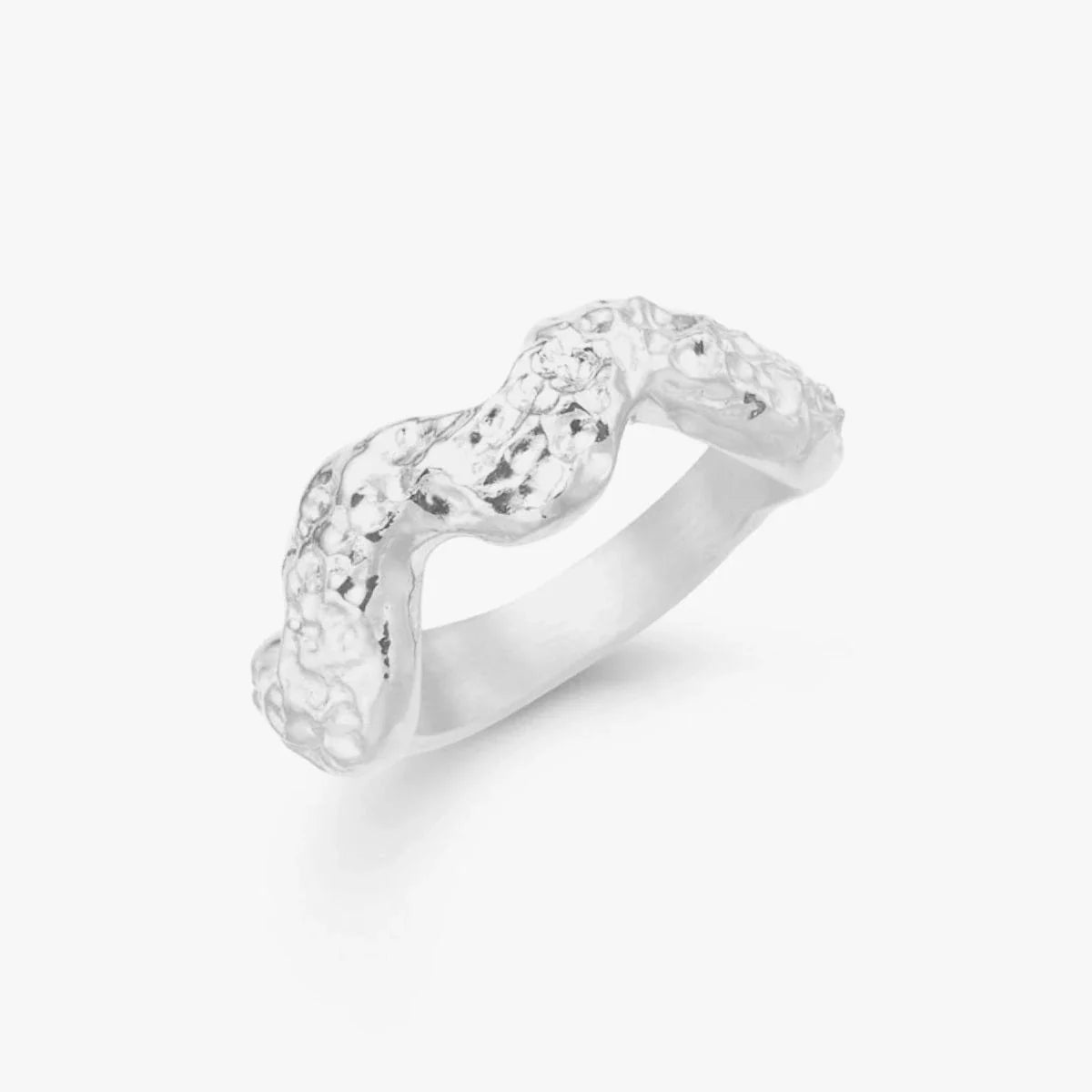 Scoria Wave Ring 925S Sølvbelagt Lille
