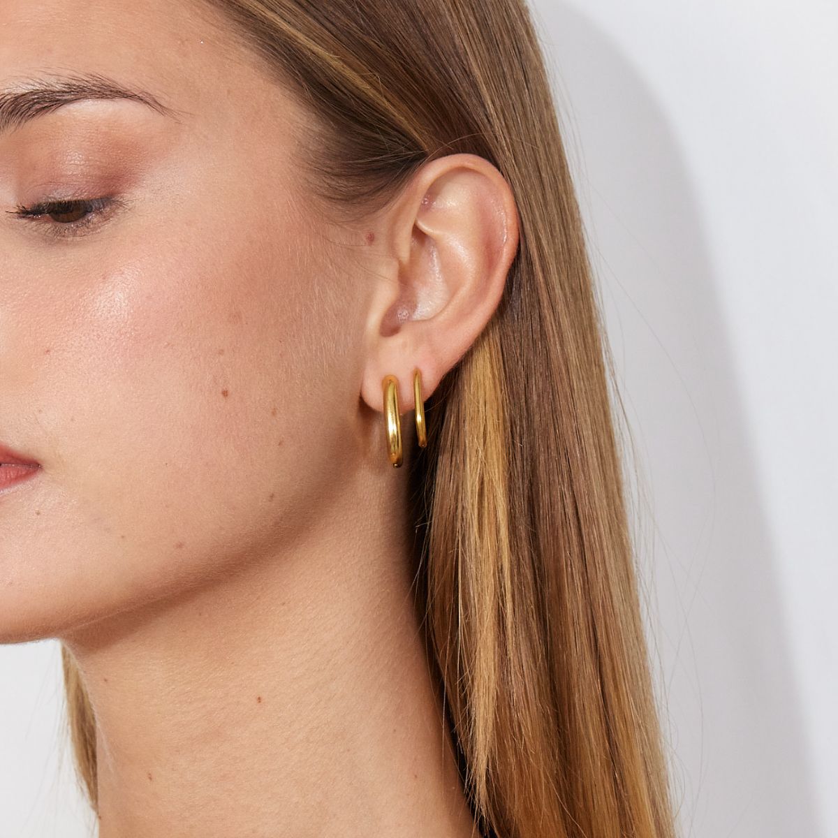Ovale Hoops 18K Guldbelagt 20mm Lille