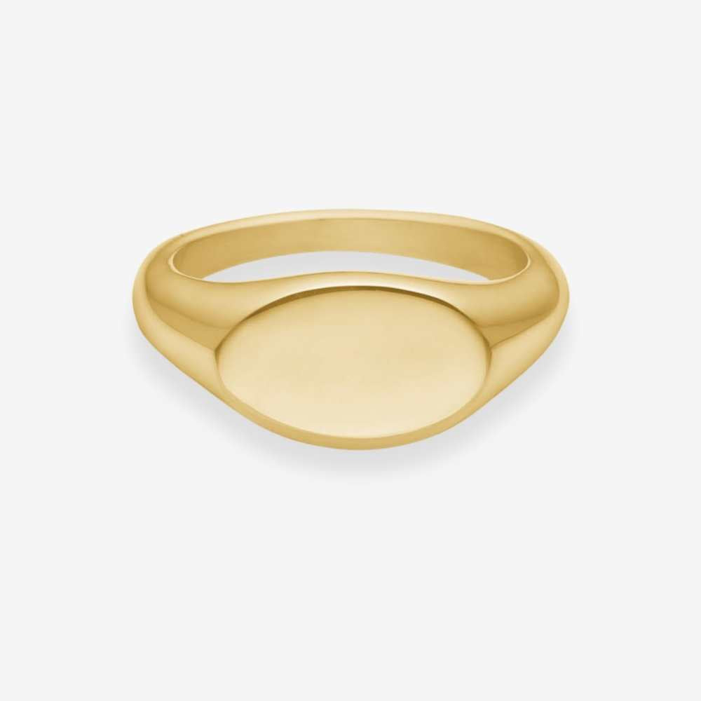 Oval Signet Ring 18K Guldbelagt